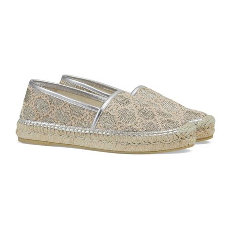 gucci heritage gg lame espadrilles